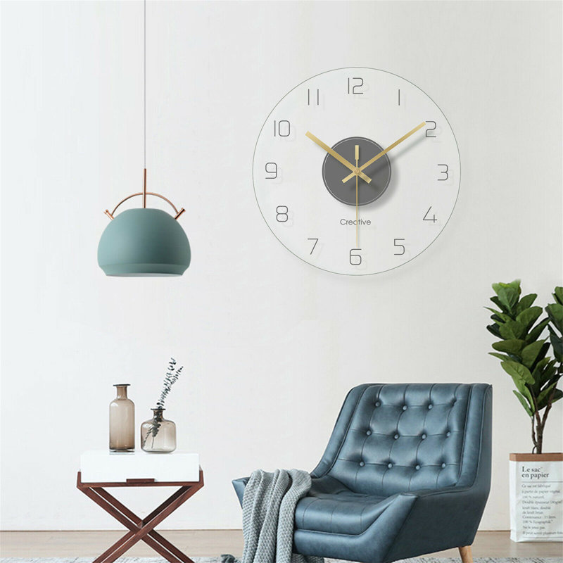 Everly Quinn Hemmings 11" Round Ultrathin Wall Clock Simple Digital